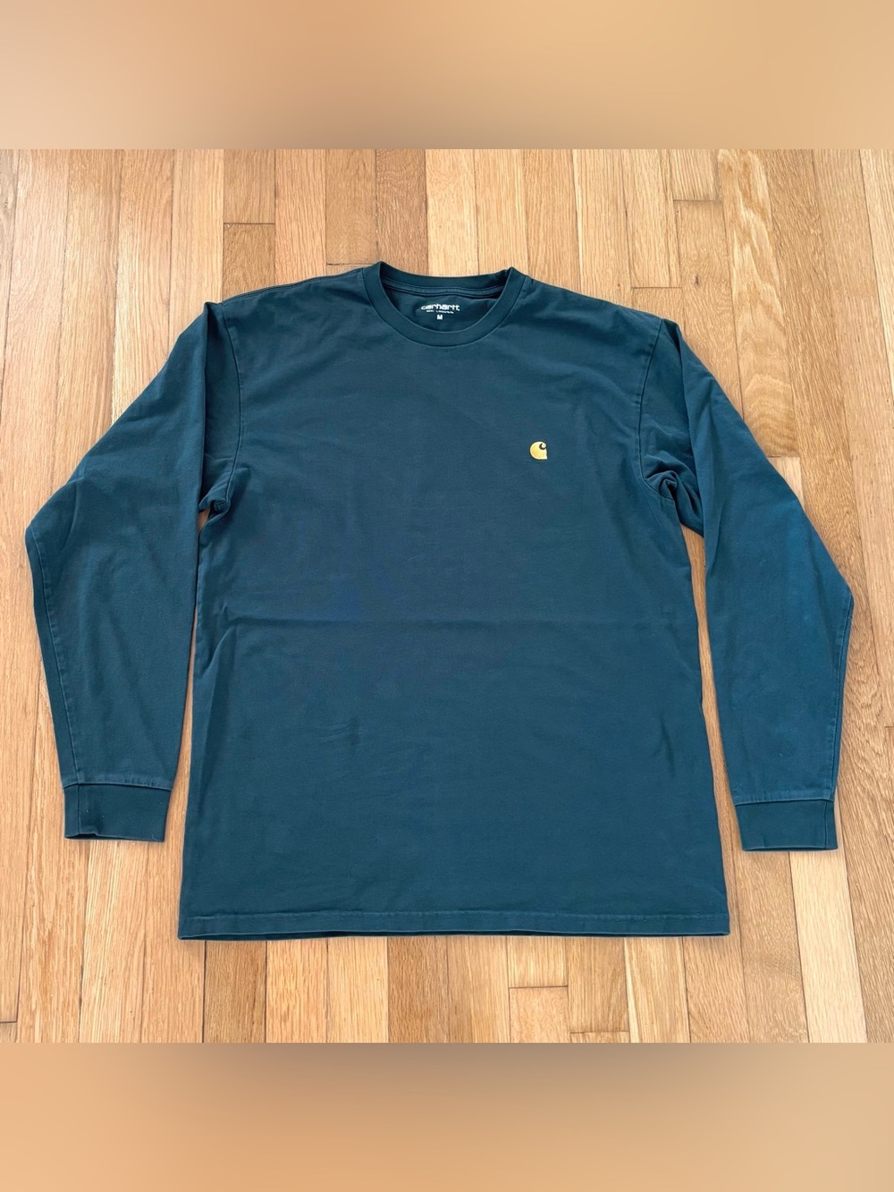 Carhartt WIP Chase LS Tee Mens Medium Green Moss Logo Long Sleeve Shirt